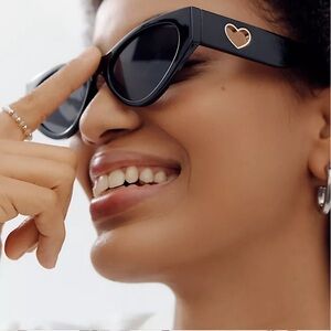 Anthropologie I-Sea Jenni Heart ❤️ Cutout Cateye Sunglasses